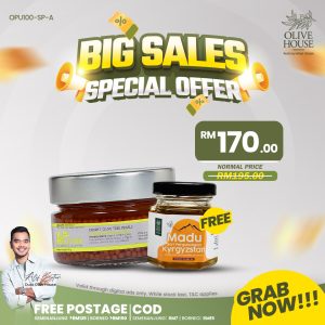Olivie Power Up 100g + FREE Madu Kyrgyzstan 50g + FREE Sudu Kayu