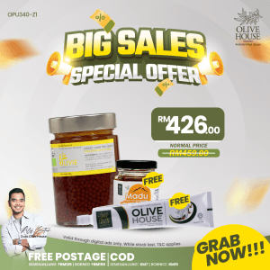 Olivie Power Up + FREE Madu Kyrgyzstan 50g + FREE Ubat Gigi Bunga Cengkih